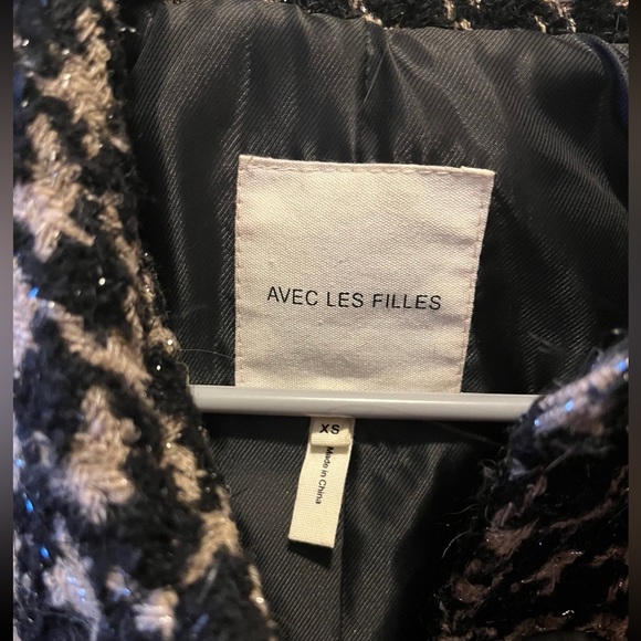 Avec Les Filles Houndstooth Cropped Jacket - Picture 2 of 4